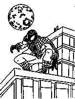 coloriage spiderman sous la pleine lune